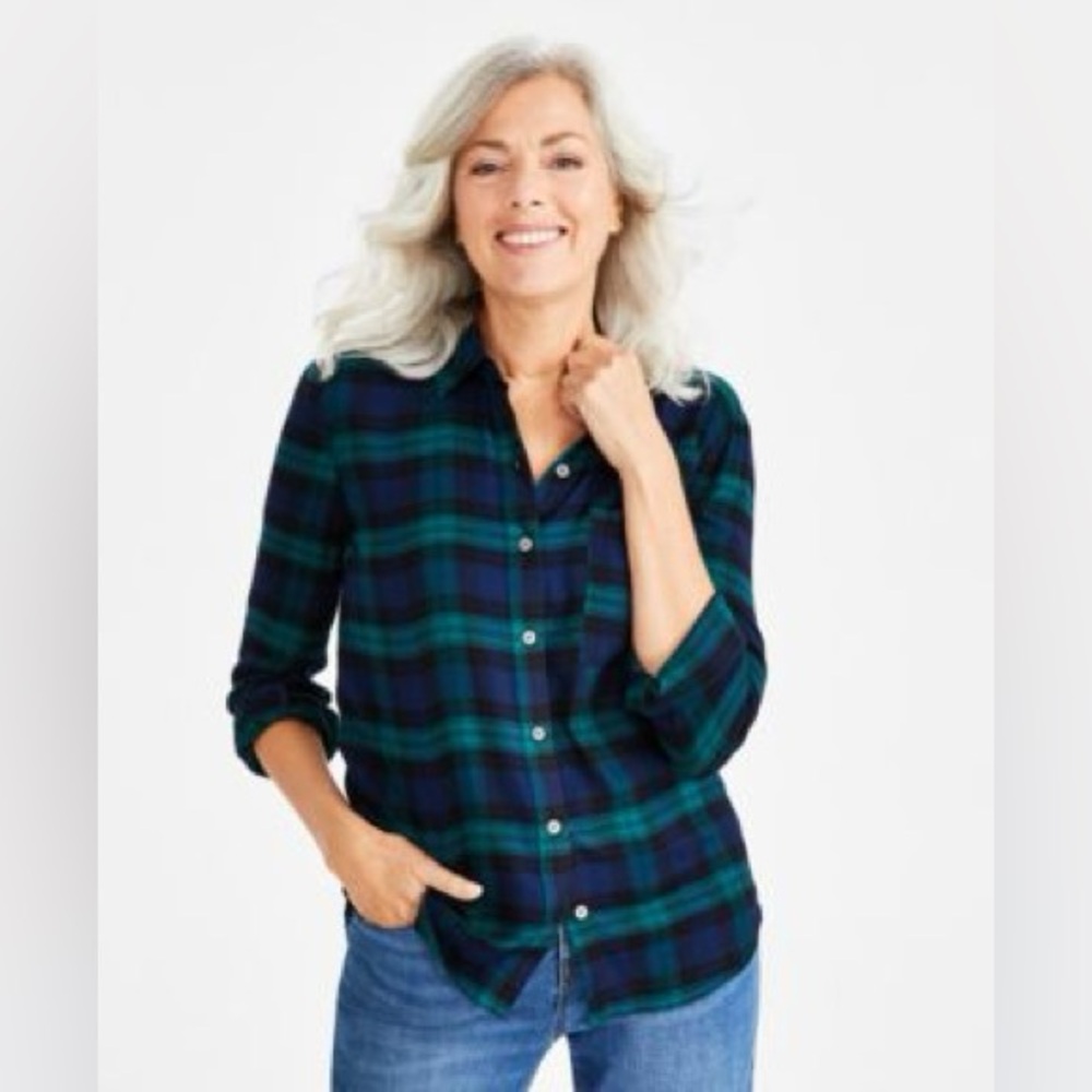 441M NWT Style & Co Women's Plaid Button-Up‎ Shirt - Size: Small
